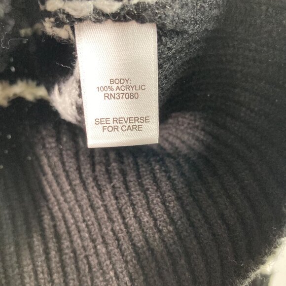 Womens Cato Striped V Neck Bow Button Cardigan S Acrylic Black White - Picture 8 of 9